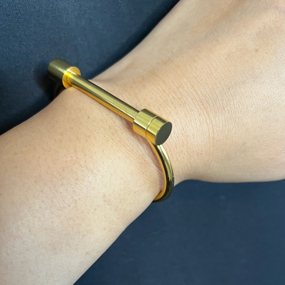 Stainless steel 14k gold plated bracelet